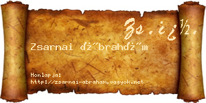 Zsarnai Ábrahám névjegykártya